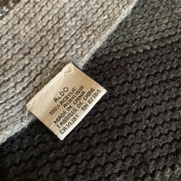 ALDO | Mens Grey Striped Scarf - Picture 4 of 4